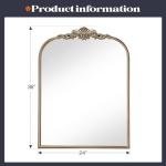 Vintage Gold Arched Mirror for Fireplace Mantel