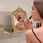 Vintage Gold 7" Antique Makeup Desk Mirror