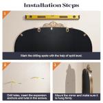 Vintage Gold Arched Mirror for Fireplace Mantel