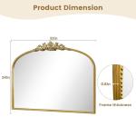 Gold Vintage Arched Mirror with Ornate Frame