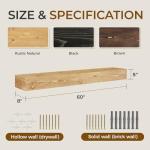 60" Solid Wood Floating Fireplace Mantel Shelf