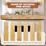 Rustic Solid Wood Floating Fireplace Mantel