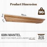 Rustic 60" Wooden Floating Fireplace Mantel Shelf