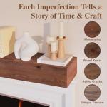 Eshoma 72-Inch Walnut Floating Fireplace Mantel