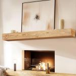 60" Solid Wood Floating Fireplace Mantel Shelf