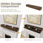 60-Inch Farmhouse Fireplace Mantel Shelf with Storage