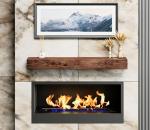 Rustic Real Wood Floating Fireplace Mantel 60”