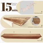 Rustic 60" Wooden Floating Fireplace Mantel Shelf