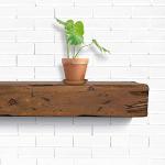 Rustic Real Wood Floating Fireplace Mantel 60”