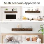 60-Inch Farmhouse Fireplace Mantel Shelf with Storage