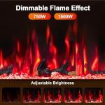 Electric Fireplace Mantel with Grey Marble Finish