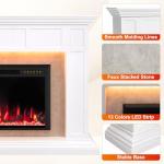 Electric Fireplace Mantel with Grey Marble Finish