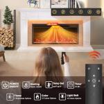 Electric Fireplace Mantel with Grey Marble Finish