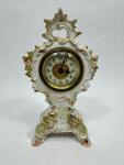 Mini Antique Ansonia Floral Mantel Clock 7.5”