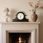Vintage Farmhouse Mantel Clock in Gilt Finish