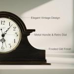 Vintage Farmhouse Mantel Clock in Gilt Finish