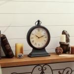Vintage Black Mantel Clock for Fireplace Decor