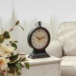 Vintage Black Mantel Clock for Fireplace Decor