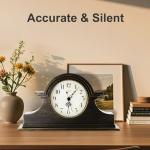 Vintage Farmhouse Mantel Clock in Gilt Finish