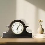 Vintage Farmhouse Mantel Clock in Gilt Finish