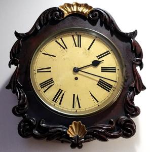 Antique English 8-Day Fusee Wall Clock