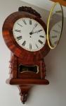 Antique English Fusee Drop Dial Wall Clock