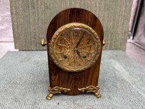 Ornate Cast Iron Arched Mantle Clock, c1890