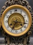 1890s Waterbury Figural Gilt Cast Iron Clock