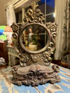 Victorian Floral Cast Iron Mantel Clock