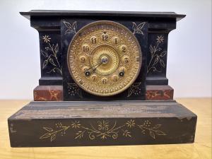 Ansonia Black Cast Iron Antique Mantel Clock