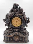 Large 18" Antique Cast Iron & Copper Clock