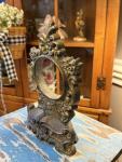 Victorian Floral Cast Iron Mantel Clock