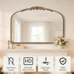 Elegant Baroque Gold Fireplace Mirror - 48"x33