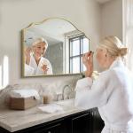 Gold Scalloped Mirror for Dresser or Mantel