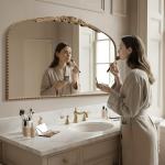 Elegant Baroque Gold Fireplace Mirror - 48"x33