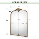 Vintage Baroque Arched Wall Mirror in Antique Gold