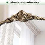 Vintage Baroque Arched Wall Mirror in Antique Gold