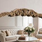 Elegant Baroque Gold Fireplace Mirror - 48"x33
