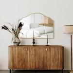 Gold Scalloped Mirror for Dresser or Mantel