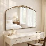 Elegant Baroque Gold Fireplace Mirror - 48"x33