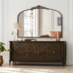 Large Bronze Vintage French Baroque Mirror 48"x33