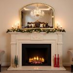 Antique Gold Beaded Arched Wall Mirror 36x28