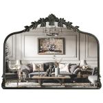 Black Antique Mirror with Ornate Frame, 32x24 Inch