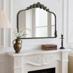 Black Antique Mirror with Ornate Frame, 32x24 Inch