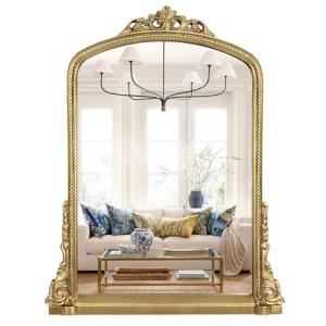 Vintage Ornate Arch Wall Mirror for Mantel