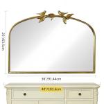 Gold Vintage Arched Mirror with Ornate Frame