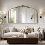 Vintage Baroque 48"x30" Ornate Metal Mirror