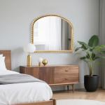 Antique Gold Beaded Arched Wall Mirror 36x28