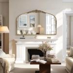 Vintage Baroque 48"x30" Ornate Metal Mirror