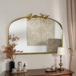 Gold Vintage Arched Mirror with Ornate Frame